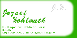 jozsef wohlmuth business card