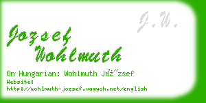 jozsef wohlmuth business card